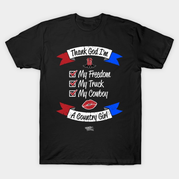 Thank God I'm A Country Girl Checklist T-Shirt by Reid Walley